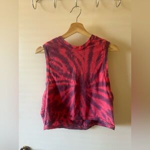 Tie-Dye Sleeveless Top - Red and Purple